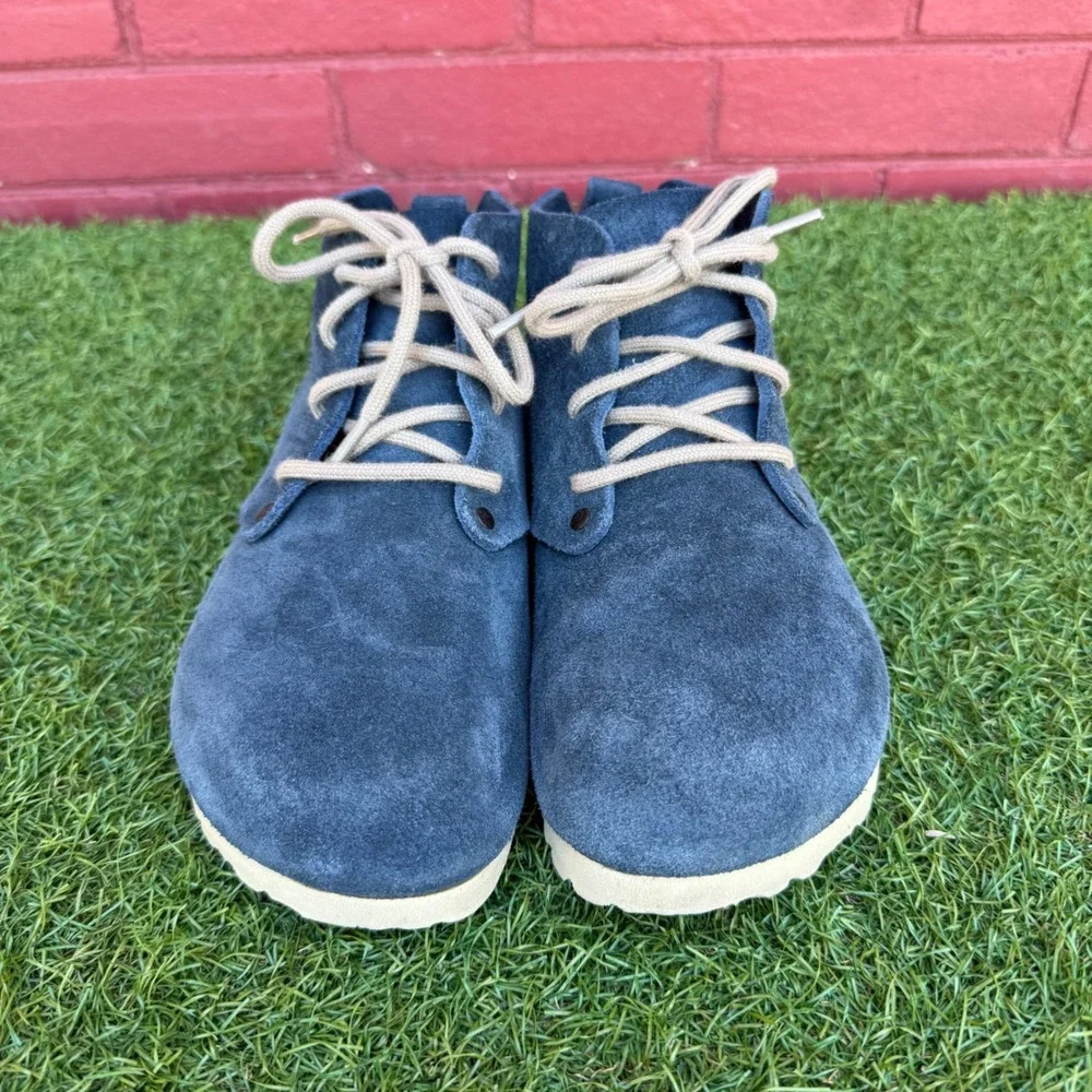 Birkenstock Dundee Suede Navy Blue Lace Up Boots Shoes Mens 5‎ Womens 7 EU 38